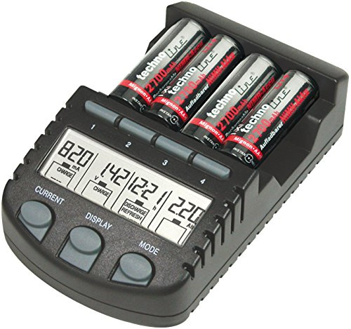 Technoline BC700 Ladegerät für AA & AAA Batterien – intelligentes NiMH/NiCd Schnellladegerät mit LCD-Anzeige, Einzelkanal-Ladekontrolle, Überladungsschutz & Sicherheitsfunktion