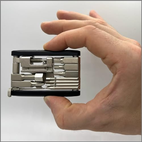 DACHS Rennrad Multitool mit 18 Funktionen - 18-in-1 Premuim Fahrradwerkzeug – Mini Multitool für Rennrad - 71x46x8mm, 116g