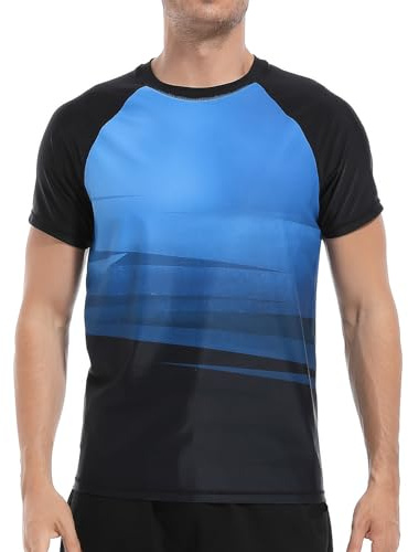 VAYAGER Herren-Badeshirts Rash Guard UPF 50+ Kurzarm, schnell trocknend, lockere Passform, Wassersurf-Shirt