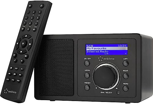 Renkforce RF-IR-MONO1 Internet Tischradio Internet Bluetooth, AUX, Internetradio, WLAN DLNA-fähig Schwarz, RF-4830285
