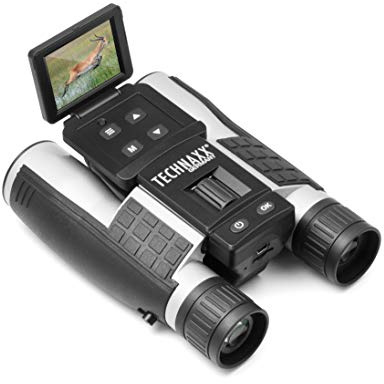 Technaxx Fernglas TX-142 mit Display für Erwachsene: Feldstecher mit kamera zur Beobachtung von Vögeln, Tieren, auf Sportveranstaltungen, Reisen, Jagd / FullHD Video- und Fotoaufnahmen / 4-fach Zoom