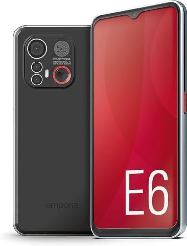 Emporia SMART.6 Senioren Smartphone – großes 6,5 Display, einfache Bedienung, Android, 4G LTE, Dual-SIM, Kamera, Hörgerätekompatibel, Notruftaste, SIM-frei, Starke Leistung, Lange Akkulaufzeit