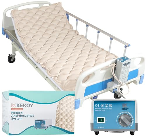 Kekoy Antidekubitus Matratze mit flüsterleisen Pumpe und Wasserdicht, für Dekubitus Grad I, Dekubitus Hilfsmittel für Krankenhaus, Zuhause, Krankenbett, 200 x 90 cm