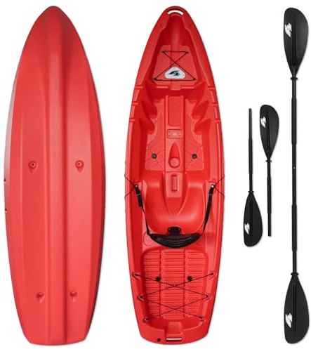 F2 Sommerangebot Marken Kajak Axxis Robustes Hartschalen Boot Angelkajak 1 Sitzer Rot inkl. 4 teiligem Paddel Viel Stauraum Modell 2026