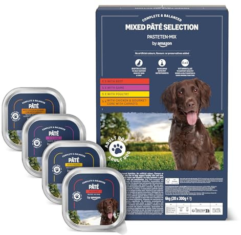 by Amazon Nassfutter für Hunde, Pastete Gemischt, 300g, 20er-Pack