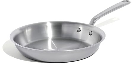 Made In Cookware – 25,4 cm Edelstahl-Bratpfanne – 5-lagige Edelstahlbeschichtung – Professionelles Kochgeschirr – Hergestellt in Italien – Induktionskompatibel