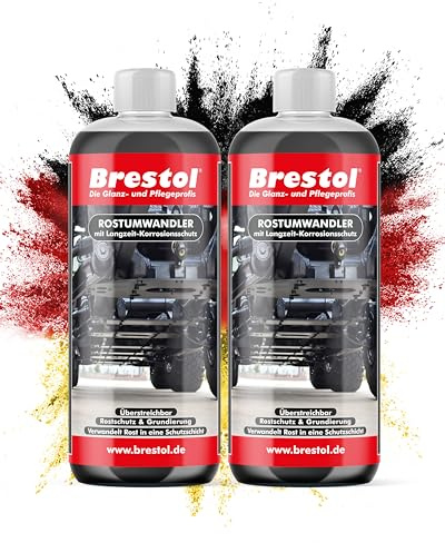 Brestol® ROSTUMWANDLER 2X 1000 ml - Rostkonverter & Grundierung in einem Zug - Rostschutz Rostlöser