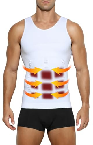 Casey Kevin Kompressionsshirt Herren | Bauchweg Unterhemd Herren | Shapewear | Body Shaper | Tank Top Ärmellos, S-XXL