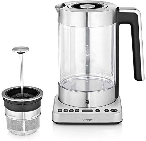 WMF Lono 2 in 1 Vario Wasserkocher mit Temperatureinstellung, 1,4-1,7 l, Teekocher, 3000 W, Wasserkocher Glas mit Teesieb, Warmhaltefunktion