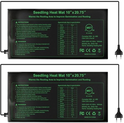 RIOGOO Heizmatte Wärmematte für Sämling Germination und Haustier,Wasserkultur-Samen-Reptil-Betriebsheizungs-Auflage mit Abschaltschutz sicher und haltbar 24 * 52cm CER bestätigt(2 Stück)
