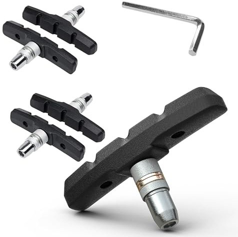 Oture V-Brake Bremsbeläge, 2 Paar Bremsklötze Fahrrad, 70 mm Bremsgummi Set Vorne und Hinten, Fahrradbremsbacken mit Bolzen und Schraubenschlüssel, Bremsschuhe für Shimano, Tektro und Meisten Bikes