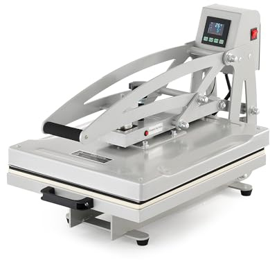 CREWORKS Halbautomatische magnetische Wärmepressmaschine, 50 x 40 cm Autopress Transferpresse Hitzepresse 2600W Auto-Open Modul Textilpresse Clamshell-Heißpressmaschine Heißpresse