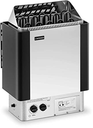 Uniprodo UNI_SAUNA_S9.0KW Saunaofen elektrisch 9 kW 30 bis 110 °C inkl. Steuerung Überhitzungsschutz Timer Zeitschaltuhr Sauna Ofen für 9-13 m³ Saunazubehör Wandmontage möglich Trockendampfsauna