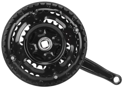 Alomejor1 170mm Mountainbike Kurbelgarnitur mit Kettenabdeckung für 24-34-42T Zahnrad mit Kohlenstoffgehalt