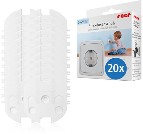 Reer, SteckdosenSchutz schraubbar das Original vom Erfinder, weiß, 20 Stück (1er Pack)