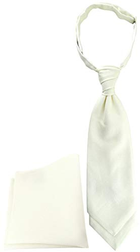 TigerTie Designer Plastron Pique 2tlg Krawatte fertig gebunden Einstecktuch in uni gemustert