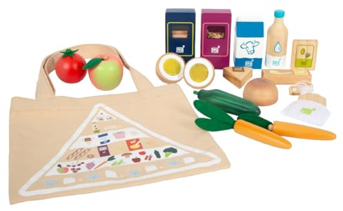 small foot Lebensmittel-Set vegetarisch "fresh" aus Holz, Spiellebensmittel-Set und Rollenspielzeug, ab 3 Jahren, 12284