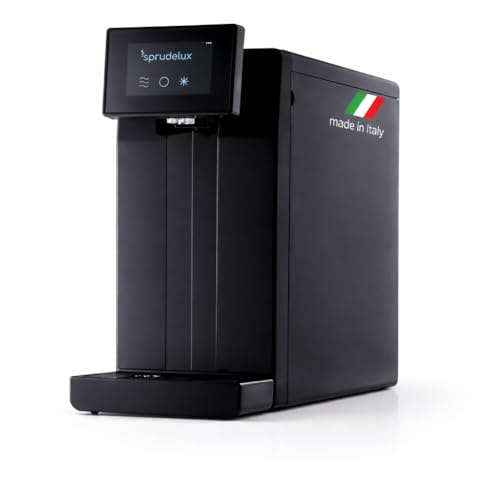 SPRUDELUX Power Soda Full Touch Wassersprudler – Auftisch Trinkwassersystem mit CO2-Karbonisierung, Auftisch-Tafelwasseranlage mit einstellbarer Kühltechnologie – Made in EU | (Schwarz)
