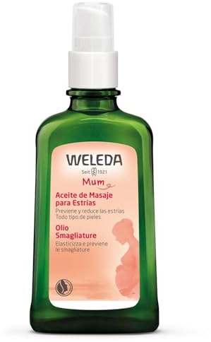 WELEDA Bio Mama Schwangerschaftsöl - Naturkosmetik Babybauch Massageöl zur Dehnungsstreifen Vorbeugung. Hautpflege Schwangerschaft Narbenöl mit Jojobaöl verbessert die Hautelastizität (vegan, 100ml)