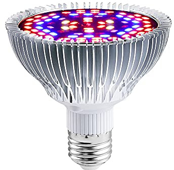 Led Pflanzenlampe Grow Glühbirne 50W, E27 Pflanzenlicht Vollspektrum | fur Zimmerpflanzen Gemuse Und Blumen, Effizient Wachstumsleuchte Grow Light, 78PCS LEDs, 50W Rosa Licht