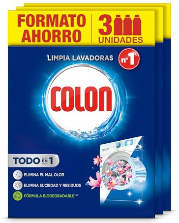 Colon Megapack Waschmaschinenreiniger, reinigt die Waschmaschine und entfernt schlechte Gerüche, 3 Stück, 250 ml, 3 Stück