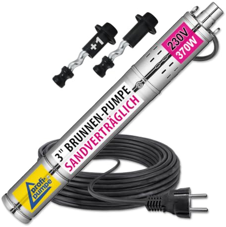 3 230V TIEFBRUNNENPUMPE 370W Brunnenpumpe sandverträglich Edelstahl