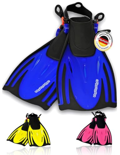 AQUAZON Alicante Verstellbare Flossen, Schnorchelflossen, Taucherflossen, Schwimmflossen für Kinder und Erwachsene zum Schnorcheln, Schwimmen, Farbe:Blue, Größe:32/37