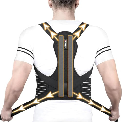 ZINUU Rücken Geradehalter, Rückenstützgürtel Haltungskorrektur Damen Herren, Haltung Korrektur Gurt, Back Posture Corrector, Verstellbare Haltungstrainer Rückengurt - Rückenstütze(49.2'-51.2')