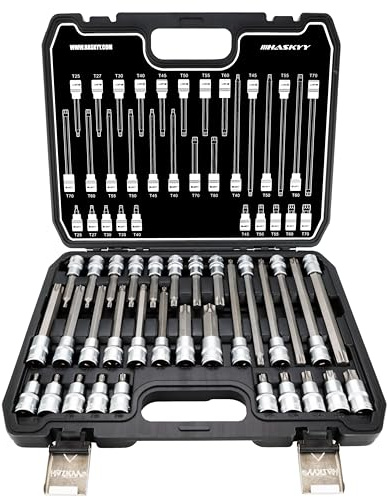 HASKYY 32 tlg Torx Steckschlüssel Satz T25 - T80 Innen Nüsse Bits Werkzeug Set Nuss
