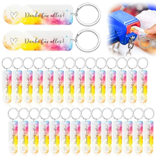 XIEJ 30 Stück Einkaufswagenchip Schlüsselanhänger, Acryl Einkaufswagenlöser, Abziehbar Einkaufschip zum Rausziehen, Einkaufswagen Öffner für Hochzeit Geburtstag Abschluss Geschenk