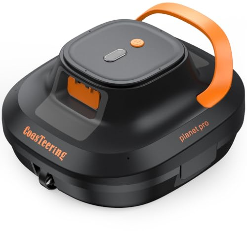 (2026 Upgrade) Coasteering Poolroboter Akku, 200 Min. Laufzeit, 5200mAh, 140 L/Min Saugleistung, für Salzwasser & Süßwasser geeignet, 2 bürstenlose Motoren, kabelloser Poolsauger für Pools bis 120 m²