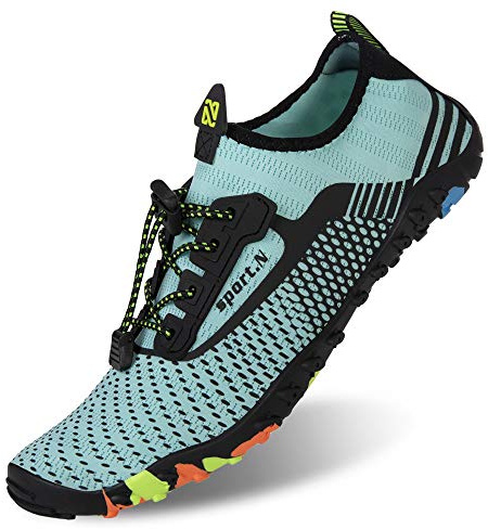 IceUnicorn Strandschuhe Badeschuhe Damen Herren Schwimmschuhe Aquaschuhe Sommer Schnell Trocknend Surfschuhe(Turkis,42EU)