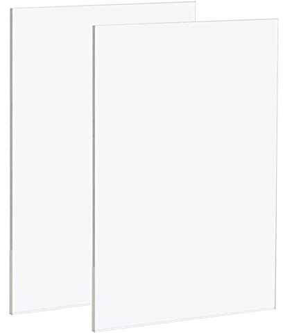 2 Stück A4 klare Acrylplatten – 210x297mm, klare Kunststoff-Acrylplatte, 3mm dick, transparente Kunststoffplatte für Dekoration, Display, Bilderrahmen, Malerei