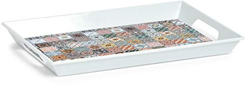 Zeller 26615 Melamintablett Mosaik, ca. 50 x 35 x 5 cm, Serviertablett Frühstückstablett