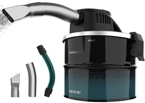 Cecotec Aschesauger Compact 4L Conga Ash 1000 Home, 600W, Ultraleicht, 13 kPa Saugkraft, Metallbeschichteter Schlauch, Tragegriff, 3,5m Kabel, InoxDeposit, Einfach zu transportieren