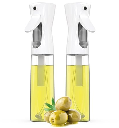 ActivoTex Ölsprüher. Ölspray für die Küche Ölsprühflasche für Gasgrill 2 Stück Olivenöl Spray Salat Öilspender für Speiseöl Öl- und Essigsprüher. Kochspray Airfryer Sprühflasche für Öl und Zitrone