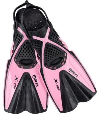Mares X-One Junior – Kurzflossen Kinder für Schnorcheln, offenes perforiertes Fußteil, schnallenloses Fersenband, Komfort und Leistung im Wasser