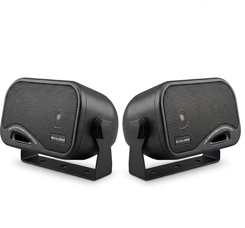 Caliber CSB2 Aufbaulautsprecher Auto (Set) - 3-Wege Koaxial System 120W (80W RMS) - Universal Lautsprecherboxen mit Halterung für KFZ, Wohnmobil, Oldtimer & Boot - Schwarz