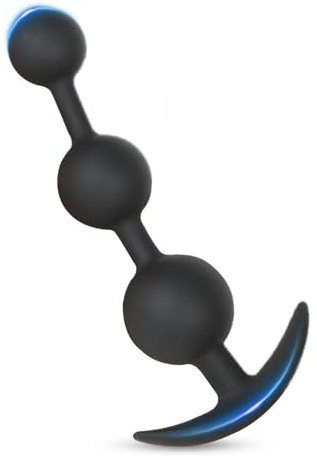 BDSMAGE Silikon Analkugeln Buttplug mit 3 Kugeln, Analplug Analkette mit Anal beads für Männer und Frauen, Extra Lang Anal Dildo Anal Hook Anus Masturbator Sex Toy Sexspielzeug (S)