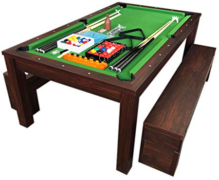 Simba Srl Billardtisch Billard 7 FT Billard-Spiel mit Tischplatte und Containerbänke Neue