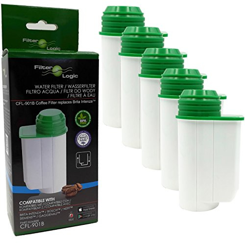 FilterLogic CFL-901B | 5x Wasserfilter für Siemens EQ-Serie Vollautomaten | Für EQ.3, EQ.5, EQ500, EQ.6, EQ.9, für Bosch Verocup, Verobar Kaffeevollautomat; für Brita Intenza TZ70003, TZ70033A, TCZ7003