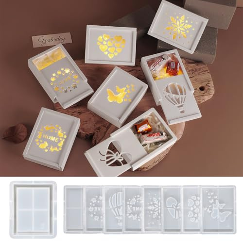 Silikonformen Geschenkbox, 9 Stück Geldgeschenk Silikonform Ostern Hase Gießform, DIY Gipsformen Mit Rillen, Gießform Silikon für Ostern Frühling Weihnachten Geldgeschenke Heimdekoration