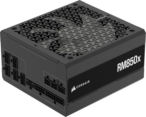 CORSAIR RM850x Geräuscharmes Vollständig Modulares ATX-Netzteil – Zero RPM-Lüftermodus, ATX 3.1-Konform, PCIe 5.1-Unterstützung, Cybenetics Gold, Native 12V-2x6-Anschluss – Schwarz