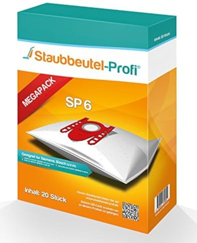 20 Staubsaugerbeutel SP6 geeignet für Siemens VS06A111
