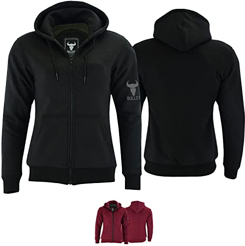 BULLDT Damen Motorrad Hoodie mit Protektoren 100% Aramid Schutz Schutzjacke Hood Motorradjacke Textil Schwarz - 40