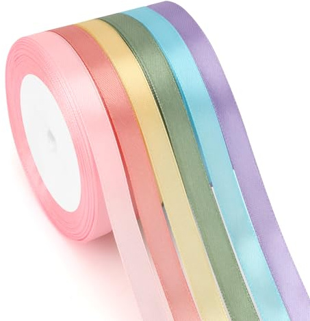 Geschenkband 6 Farben Satinband Bunt 10mm×23m Schleifenband Seidenband Stoffband Geschenkbänder Für DIY Handwerk Dekoband Zum Basteln Geschenkverpackung Geburtstag Blumenstrauß Ostern Party Deko
