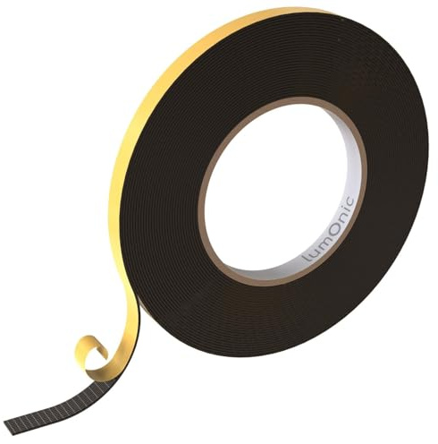 Lumonic 10m EPDM Dichtungsband Selbstklebend 10mm x 1mm | Moosgummi Dichtband für Fenster + Türen | Fensterdichtung, Türdichtung, Gummidichtung zum Kälteschutz