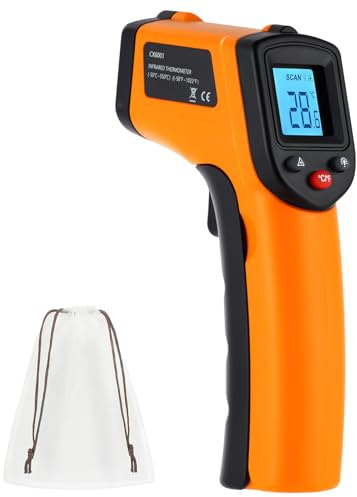 ABOHU Infrarot Thermometer, Laser Temperaturmessgerät(nicht für Menschen), Digital Laser Temperaturpistole, berührungslos Thermometerpistole für Kochen/Grillen/Gefrierschrank