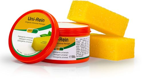 Obenland Uni-Rein – öko Putzstein mit 2 Schwämmen – Vielseitiger Universalreiniger für alle Oberflächen in Küche, Bad, WC und Armaturen, Fenster, Sneaker, Ceranfeld - 550 g