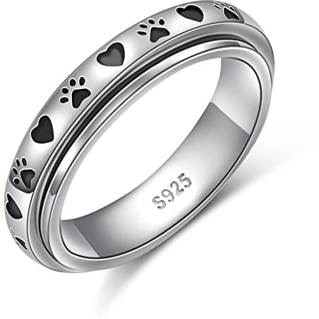 DAOCHONG Spinner-Ringe aus Sterlingsilber, angstlindernd, Zappeln, Sorgen, Stress, Linderung von Langeweile, ADHS, Autismus, Ring für Damen und Herren